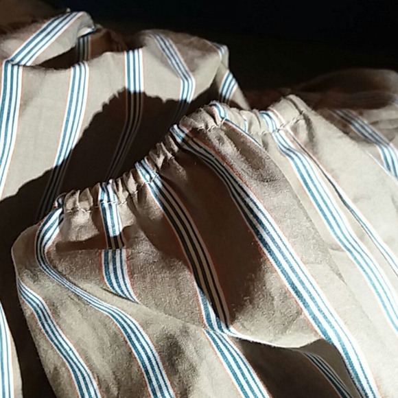 Theory 'Shirred Yoke BD Multi Ribbon Striped' Shirt button down Cotton PSm nwt - Picture 4 of 11